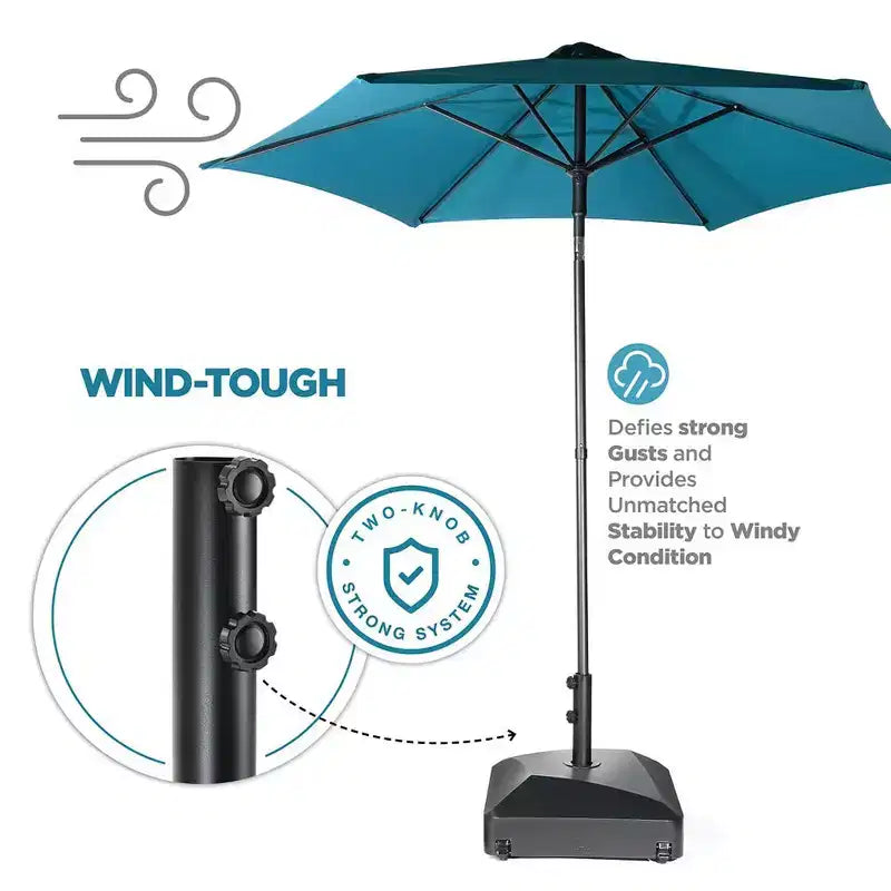 Base Ombrellone Mobile Ricaricabile Nera con Ruote
