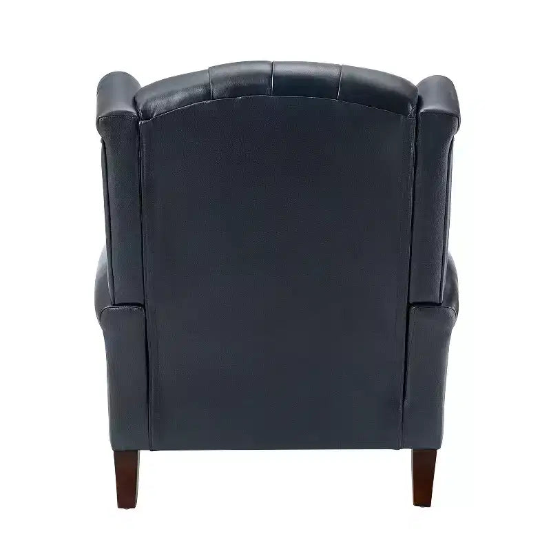 Poltrona in vera pelle con schienale alto (wingback), set da 2, nera/marrone/bordeaux/cammello/blu scuro