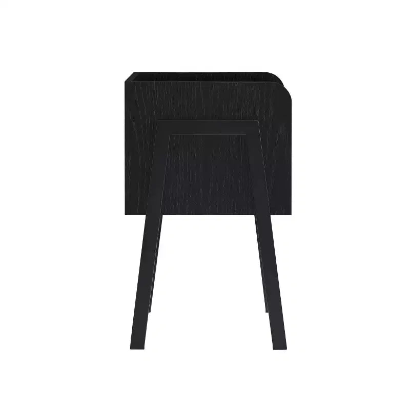 Tavolino nero/noce stile Mid-Century con scomparto aperto, 1 pezzo