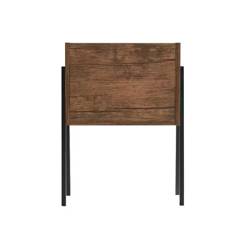 Tavolino nero/noce stile Mid-Century con scomparto aperto, 1 pezzo