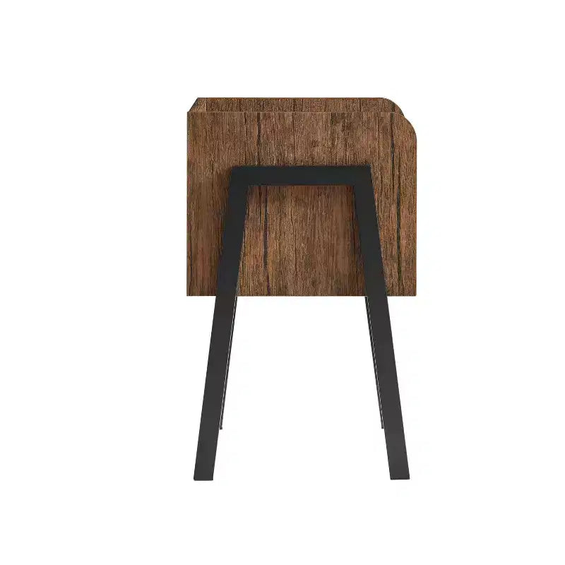 Tavolino nero/noce stile Mid-Century con scomparto aperto, 1 pezzo