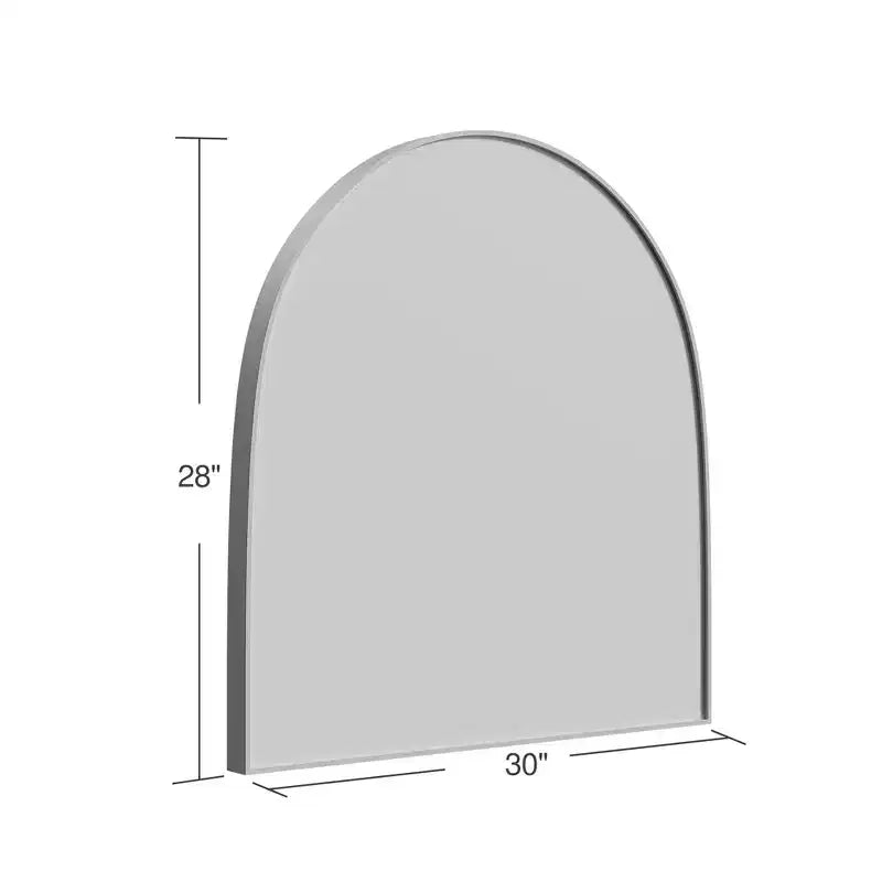 Specchio da parete ad arco con cornice in metallo nera/oro, singolo