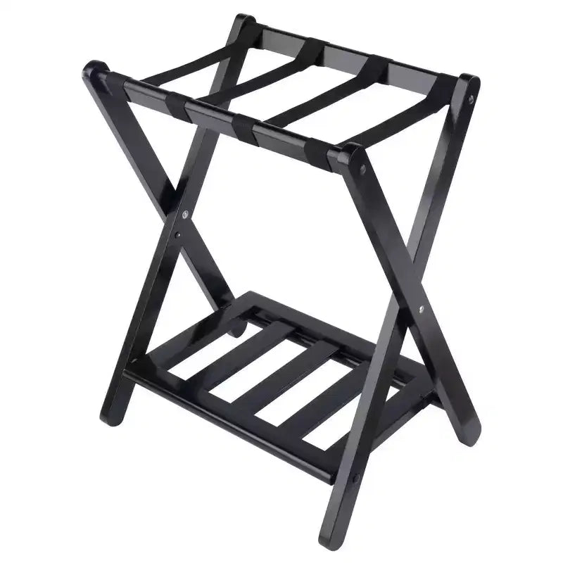 Portapacchi in legno nero/bianco con ripiano, singolo