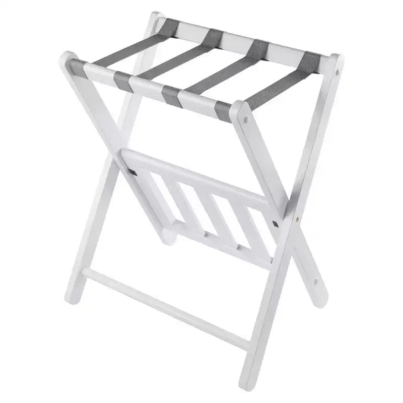 Portapacchi in legno nero/bianco con ripiano, singolo