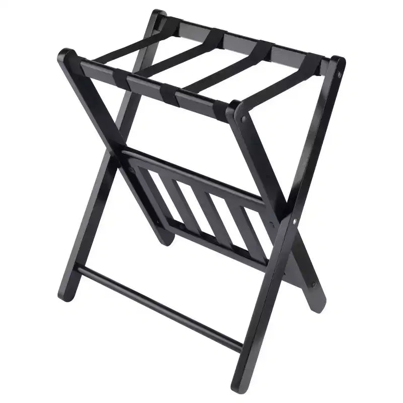 Portapacchi in legno nero/bianco con ripiano, singolo