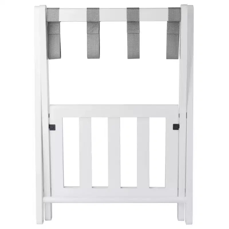 Portapacchi in legno nero/bianco con ripiano, singolo