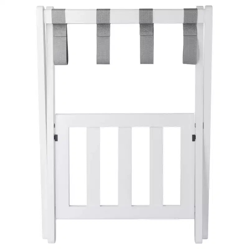 Portapacchi in legno nero/bianco con ripiano, singolo