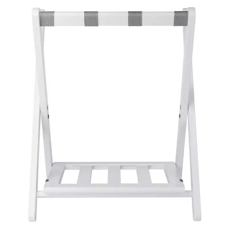 Portapacchi in legno nero/bianco con ripiano, singolo