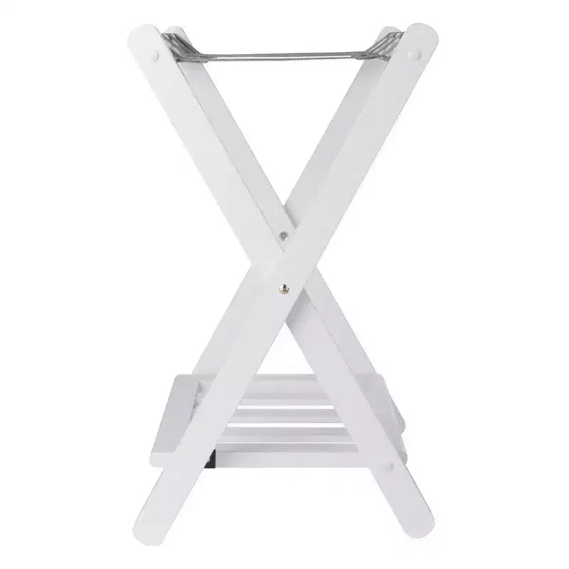 Portapacchi in legno nero/bianco con ripiano, singolo