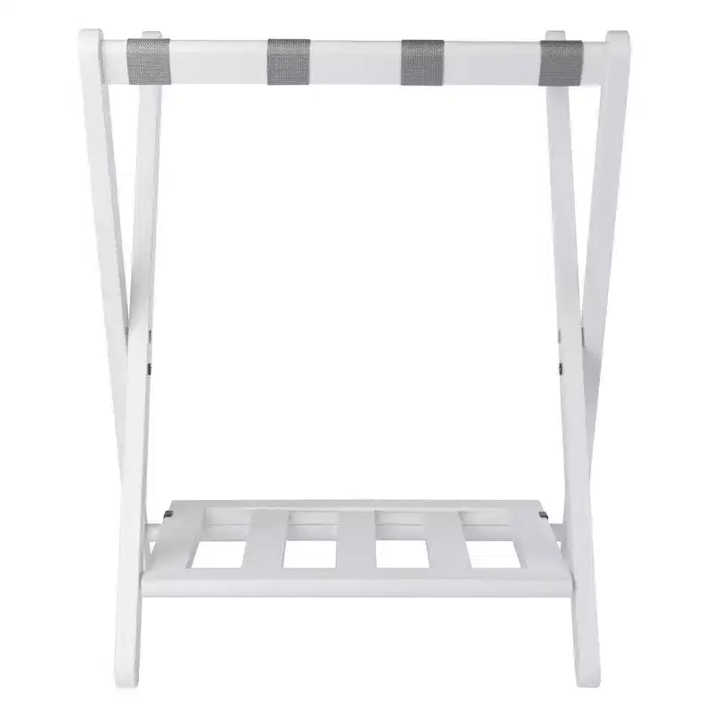 Portapacchi in legno nero/bianco con ripiano, singolo