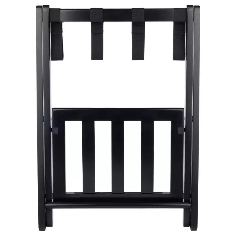 Portapacchi in legno nero/bianco con ripiano, singolo
