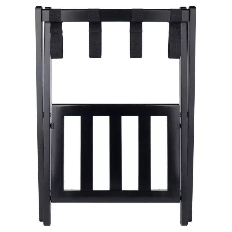 Portapacchi in legno nero/bianco con ripiano, singolo