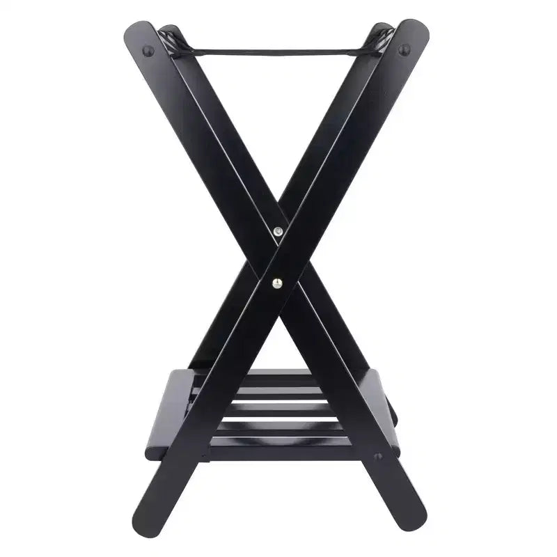 Portapacchi in legno nero/bianco con ripiano, singolo
