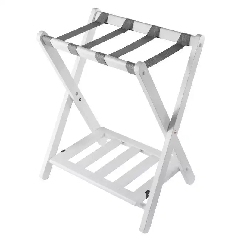 Portapacchi in legno nero/bianco con ripiano, singolo