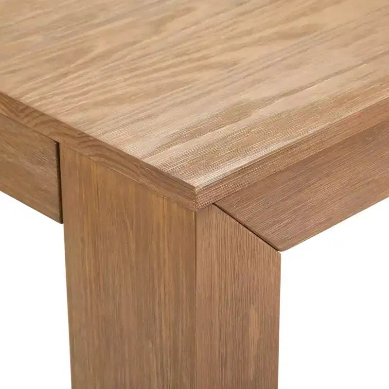 Set tavolo da pranzo in legno massello spazzolato con 2 panche per 6 persone