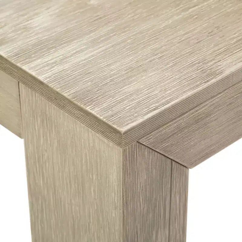 Set tavolo da pranzo in legno massello spazzolato con 2 panche per 6 persone