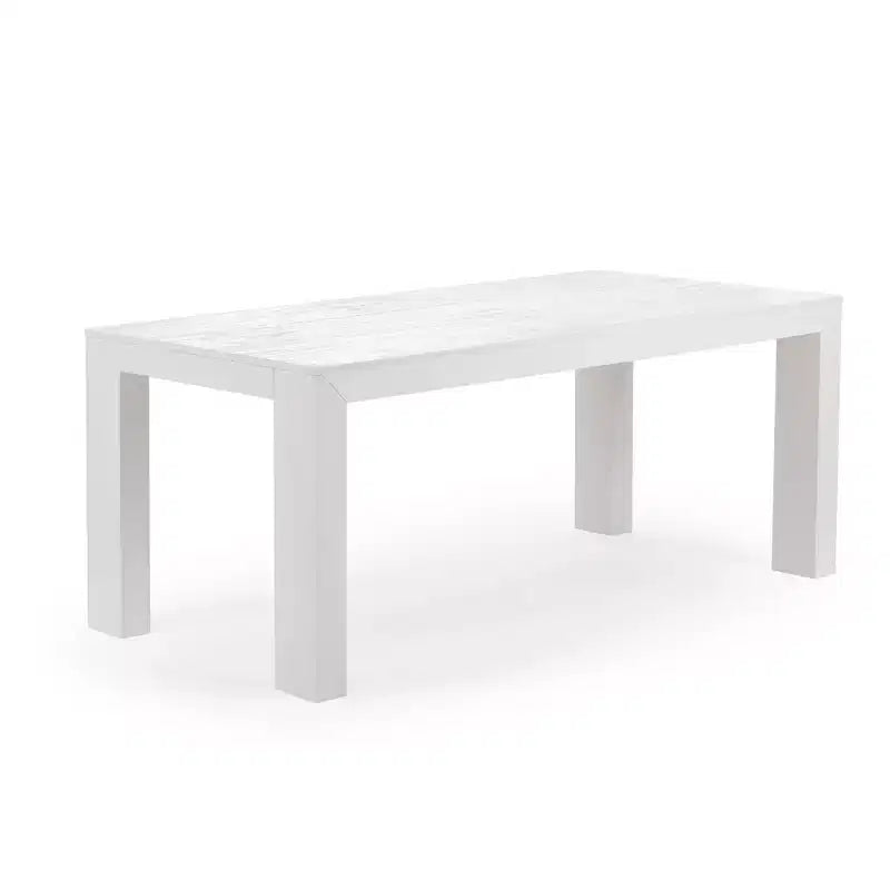 Set tavolo da pranzo in legno massello spazzolato con 2 panche per 6 persone